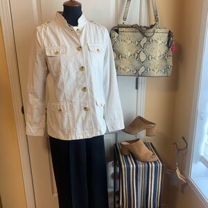 Talbots egg shell Utility safari Jacket